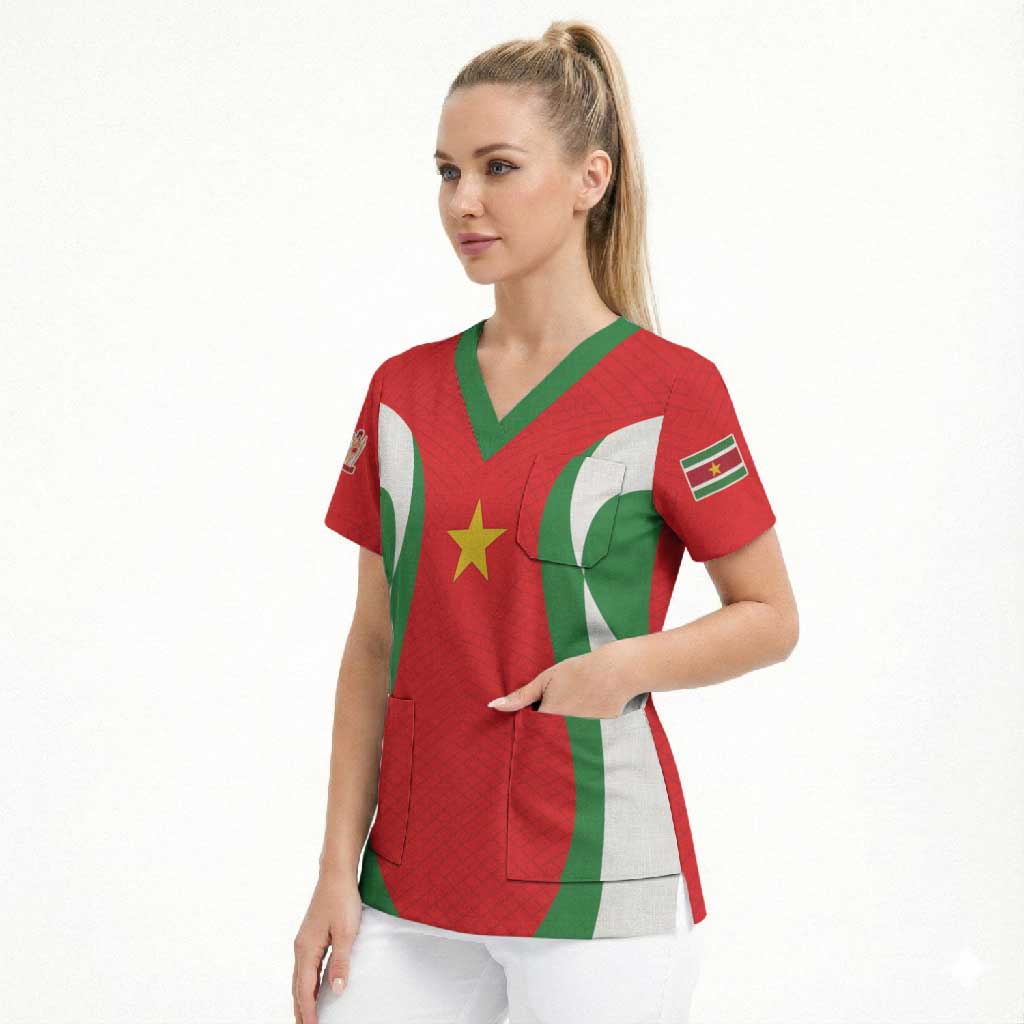 Custom Football 2026 Suriname Red Scrub Top Sranankondre Fubal Pluga