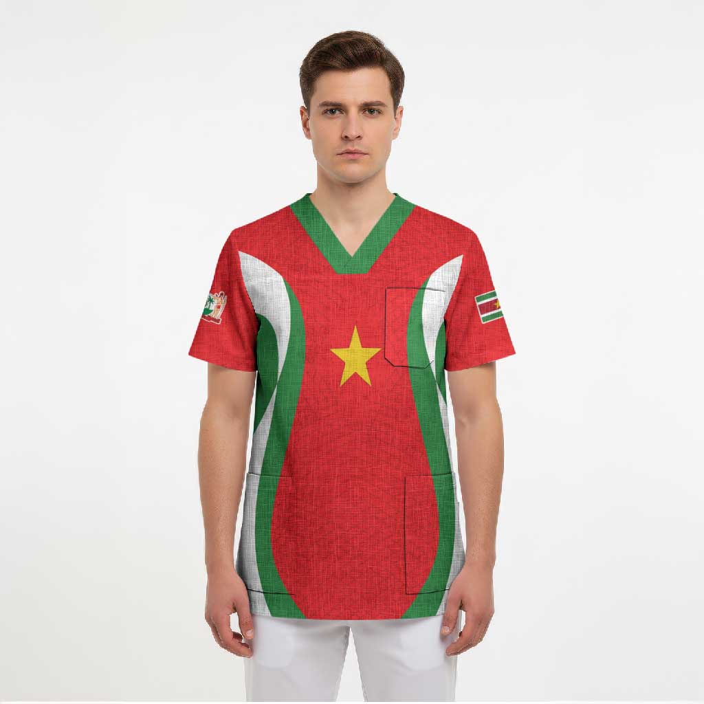 Custom Football 2026 Suriname Red Scrub Top Sranankondre Fubal Pluga