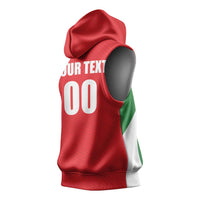 Custom Football 2026 Suriname Red Sleeveless Hoodie Sranankondre Fubal Pluga