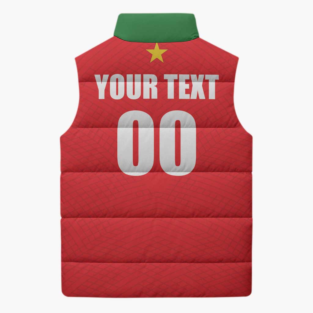Custom Football 2026 Suriname Red Sleeveless Puffer Jacket Sranankondre Fubal Pluga