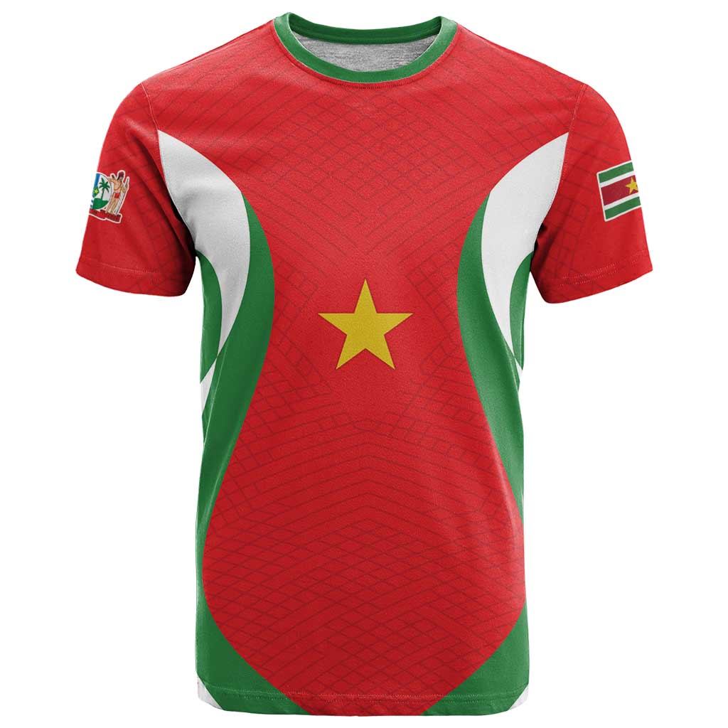 Custom Football 2026 Suriname Red T Shirt Sranankondre Fubal Pluga