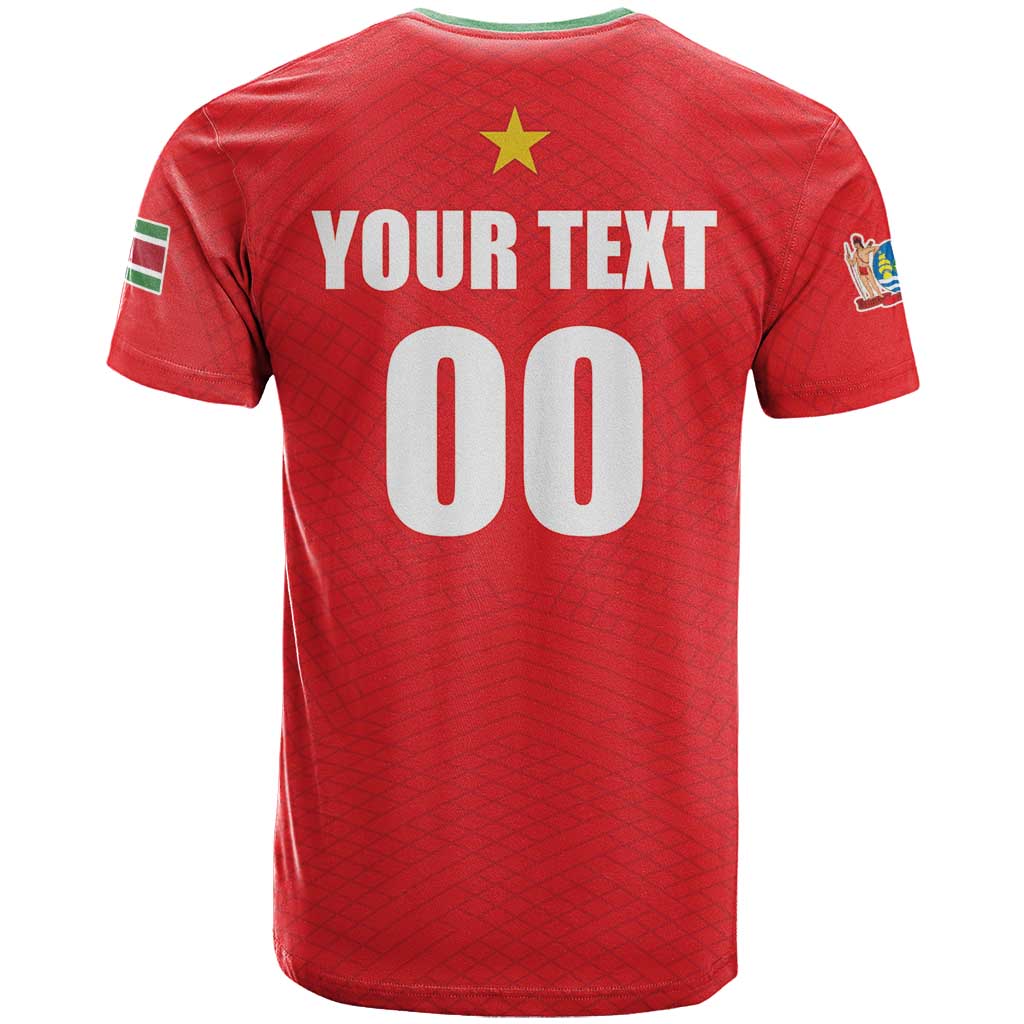 Custom Football 2026 Suriname Red T Shirt Sranankondre Fubal Pluga