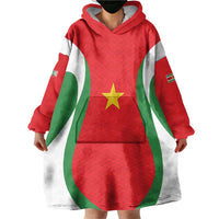 Custom Football 2026 Suriname Red Wearable Blanket Hoodie Sranankondre Fubal Pluga