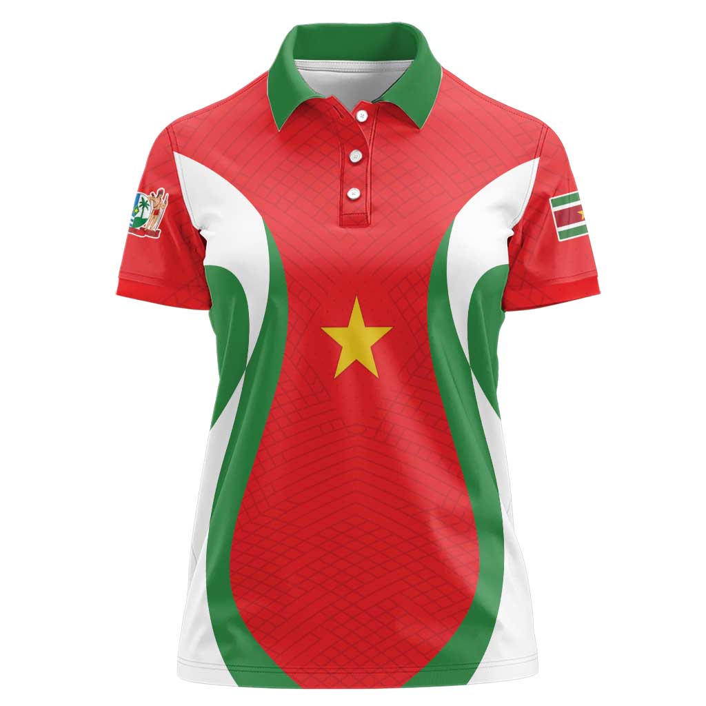Custom Football 2026 Suriname Red Women Polo Shirt Sranankondre Fubal Pluga