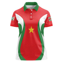 Custom Football 2026 Suriname Red Women Polo Shirt Sranankondre Fubal Pluga