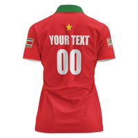 Custom Football 2026 Suriname Red Women Polo Shirt Sranankondre Fubal Pluga