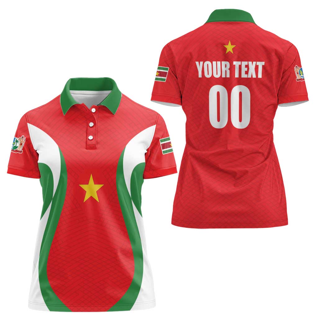 Custom Football 2026 Suriname Red Women Polo Shirt Sranankondre Fubal Pluga