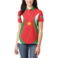 Custom Football 2026 Suriname Red Women Polo Shirt Sranankondre Fubal Pluga