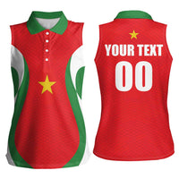 Custom Football 2026 Suriname Red Women Sleeveless Polo Shirt Sranankondre Fubal Pluga