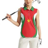 Custom Football 2026 Suriname Red Women Sleeveless Polo Shirt Sranankondre Fubal Pluga