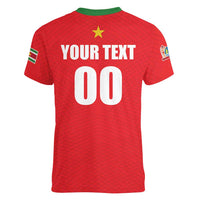 Custom Football 2026 Suriname Red Women V-Neck T-Shirt Sranankondre Fubal Pluga