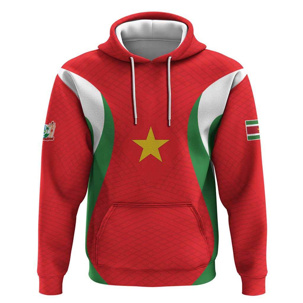 Custom Football 2026 Suriname Red Zip Hoodie Sranankondre Fubal Pluga