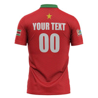Custom Football 2026 Suriname Red Zipper Polo Shirt Sranankondre Fubal Pluga
