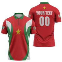 Custom Football 2026 Suriname Red Zipper Polo Shirt Sranankondre Fubal Pluga