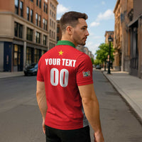 Custom Football 2026 Suriname Red Zipper Polo Shirt Sranankondre Fubal Pluga
