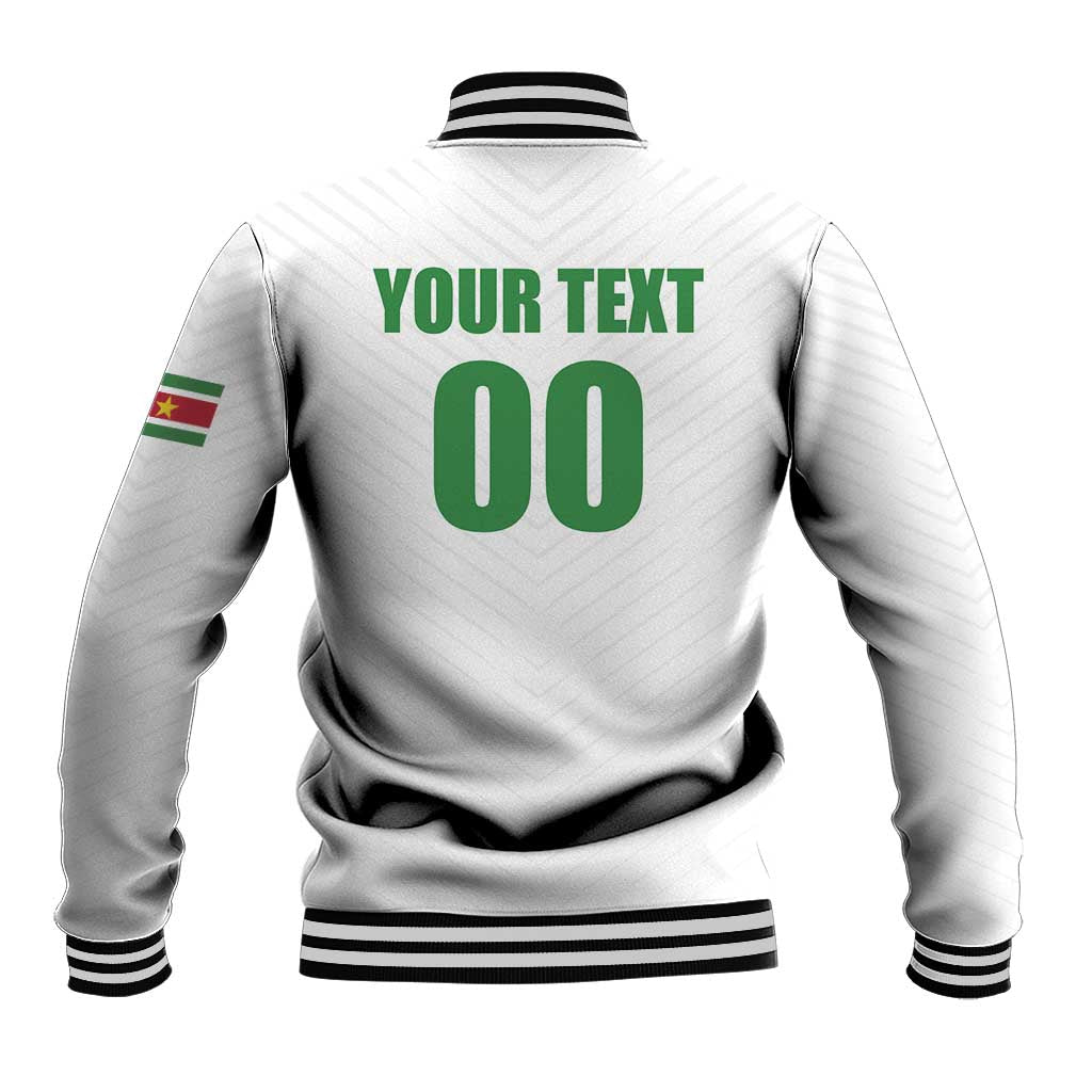 Custom Football 2026 Suriname White Baseball Jacket Natio Together We Rise