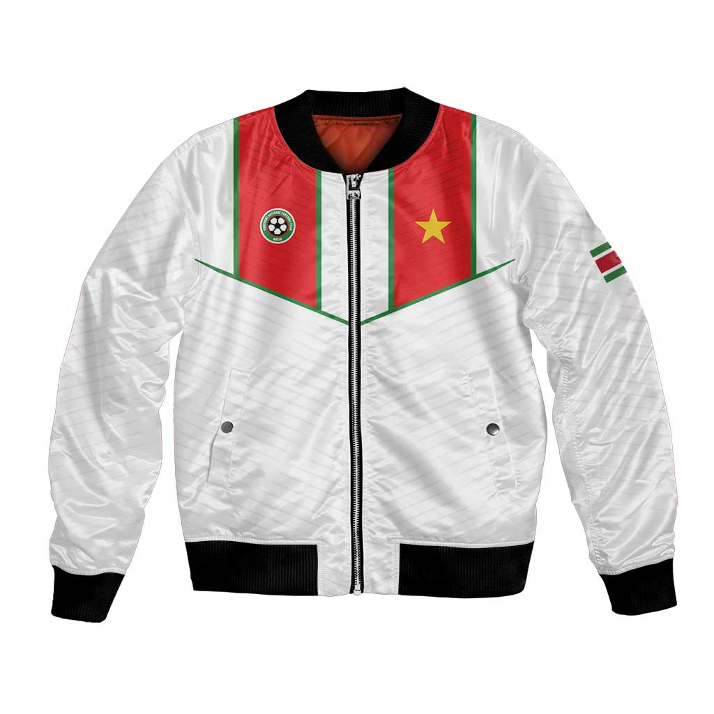 Custom Football 2026 Suriname White Bomber Jacket Natio Together We Rise