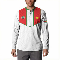 Custom Football 2026 Suriname White Button Sweatshirt Natio Together We Rise