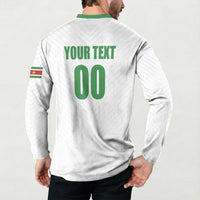 Custom Football 2026 Suriname White Button Sweatshirt Natio Together We Rise