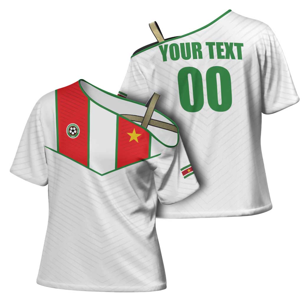 Custom Football 2026 Suriname White Cross Shoulder Shirt Natio Together We Rise
