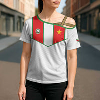 Custom Football 2026 Suriname White Cross Shoulder Shirt Natio Together We Rise