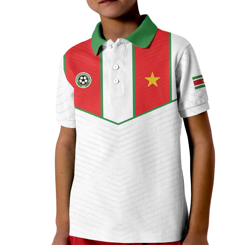 Custom Football 2026 Suriname White Kid Polo Shirt Natio Together We Rise