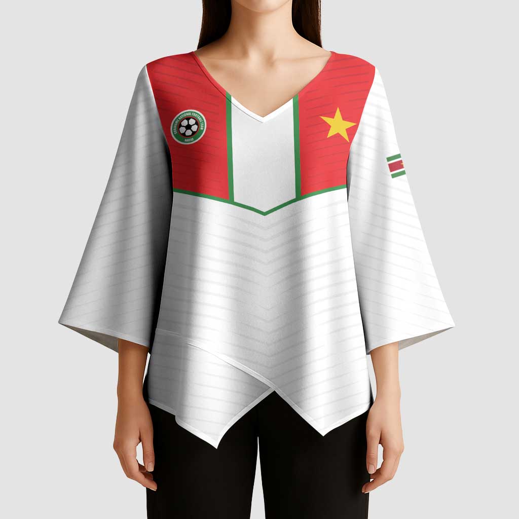 Custom Football 2026 Suriname White Kimono Sleeve Blouse Natio Together We Rise