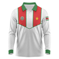 Custom Football 2026 Suriname White Long Sleeve Polo Shirt Natio Together We Rise