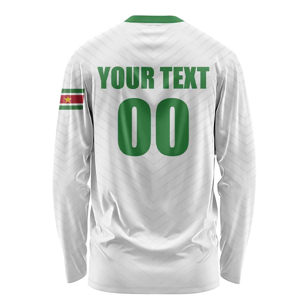Custom Football 2026 Suriname White Long Sleeve Shirt Natio Together We Rise