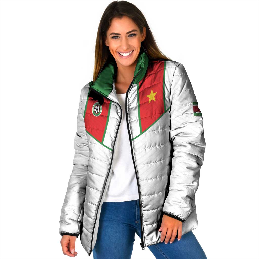 Custom Football 2026 Suriname White Padded Jacket Natio Together We Rise