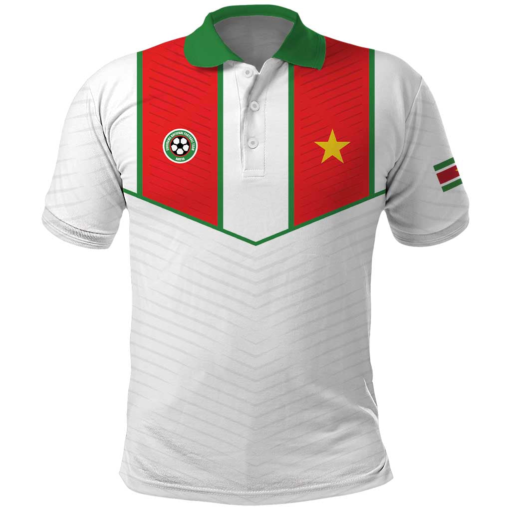 Custom Football 2026 Suriname White Polo Shirt Natio Together We Rise