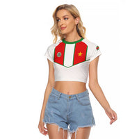 Custom Football 2026 Suriname White Raglan Cropped T Shirt Natio Together We Rise