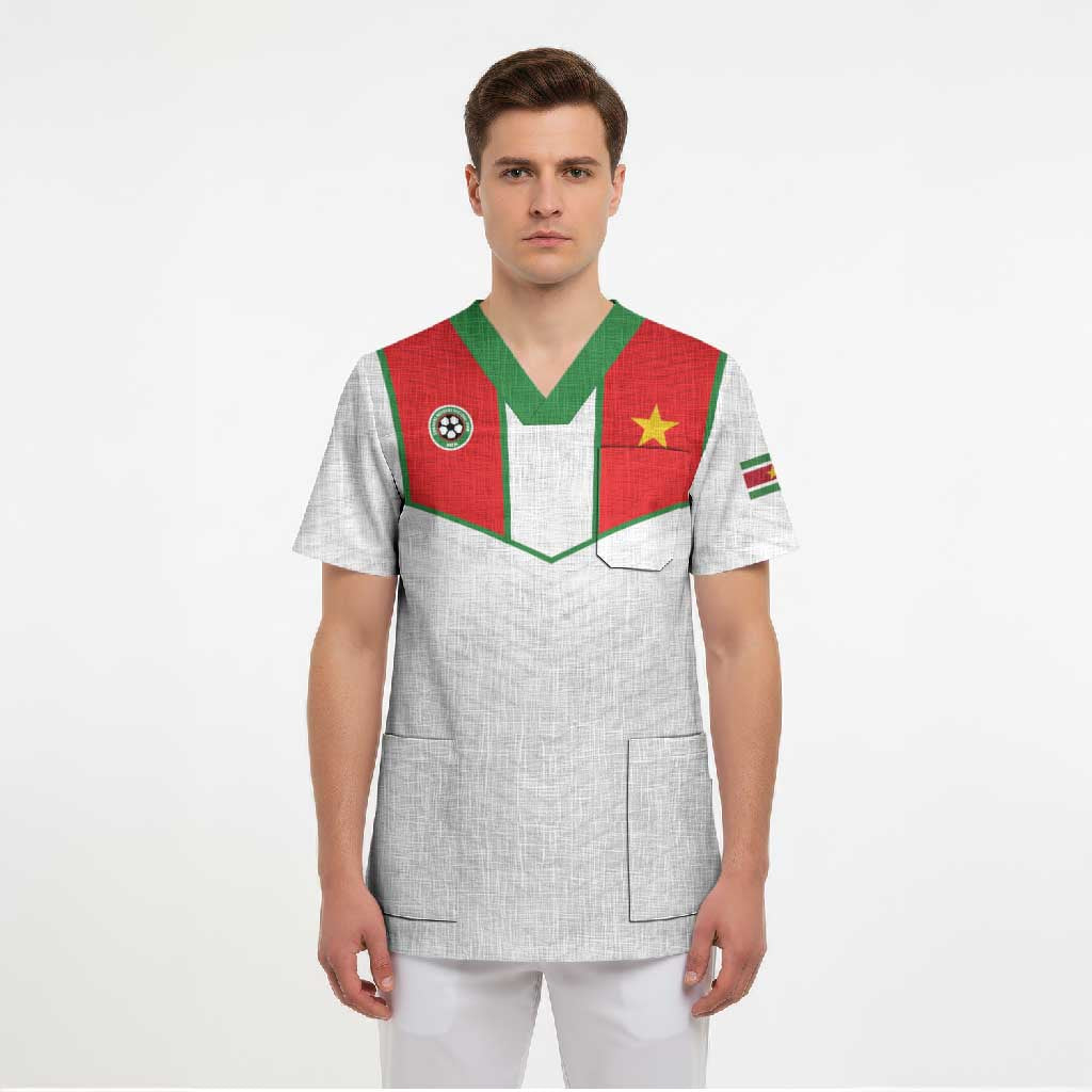 Custom Football 2026 Suriname White Scrub Top Natio Together We Rise