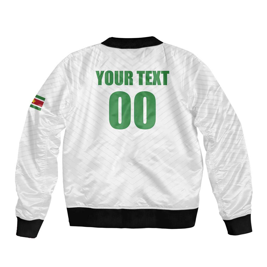 Custom Football 2026 Suriname White Sleeve Zip Bomber Jacket Natio Together We Rise