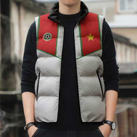 Custom Football 2026 Suriname White Sleeveless Puffer Jacket Natio Together We Rise