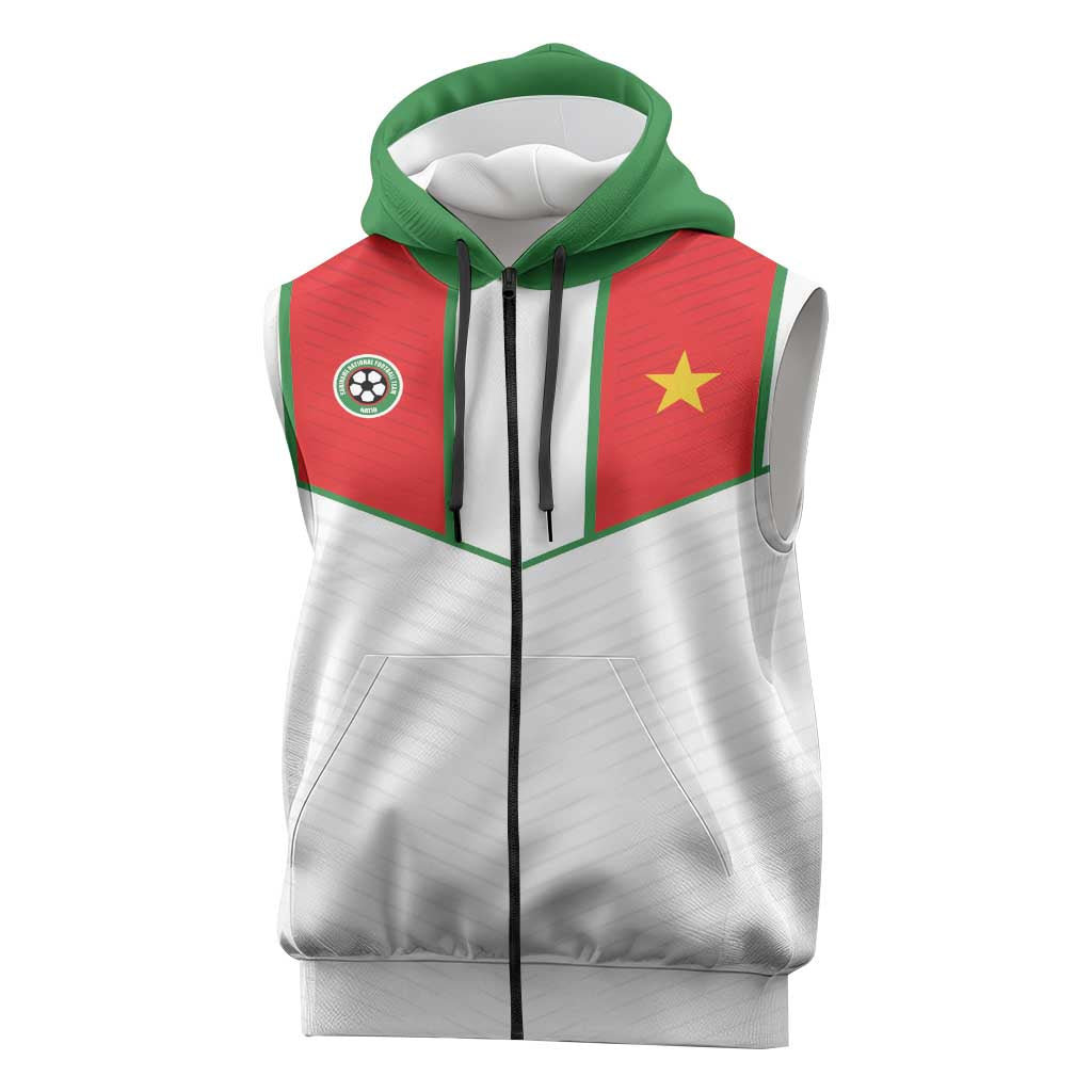 Custom Football 2026 Suriname White Sleeveless Zip Hoodie Natio Together We Rise