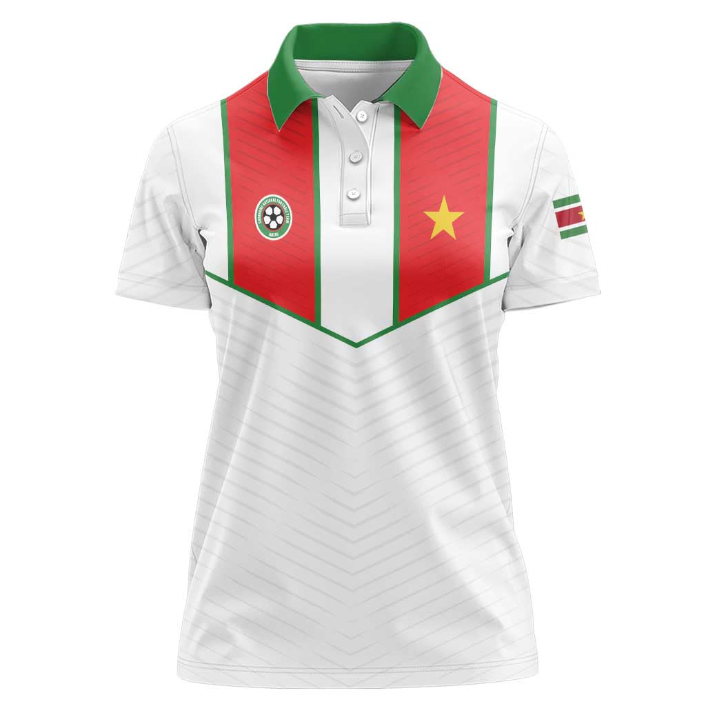 Custom Football 2026 Suriname White Women Polo Shirt Natio Together We Rise