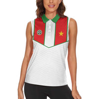 Custom Football 2026 Suriname White Women Sleeveless Polo Shirt Natio Together We Rise