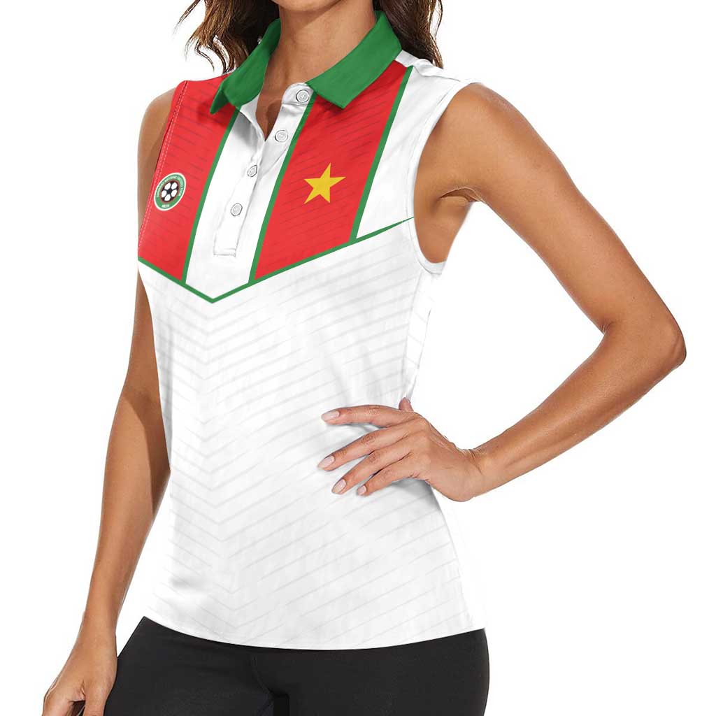 Custom Football 2026 Suriname White Women Sleeveless Polo Shirt Natio Together We Rise