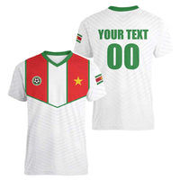 Custom Football 2026 Suriname White Women V-Neck T-Shirt Natio Together We Rise