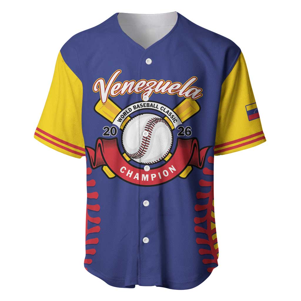 Custom Baseball 2026 Venezuela World Champion Baseball Jersey Arepa Power Make History