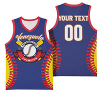 Custom Baseball 2026 Venezuela World Champion Basketball Jersey Arepa Power Make History