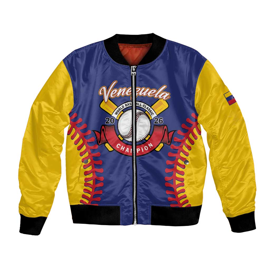 Custom Baseball 2026 Venezuela World Champion Bomber Jacket Arepa Power Make History