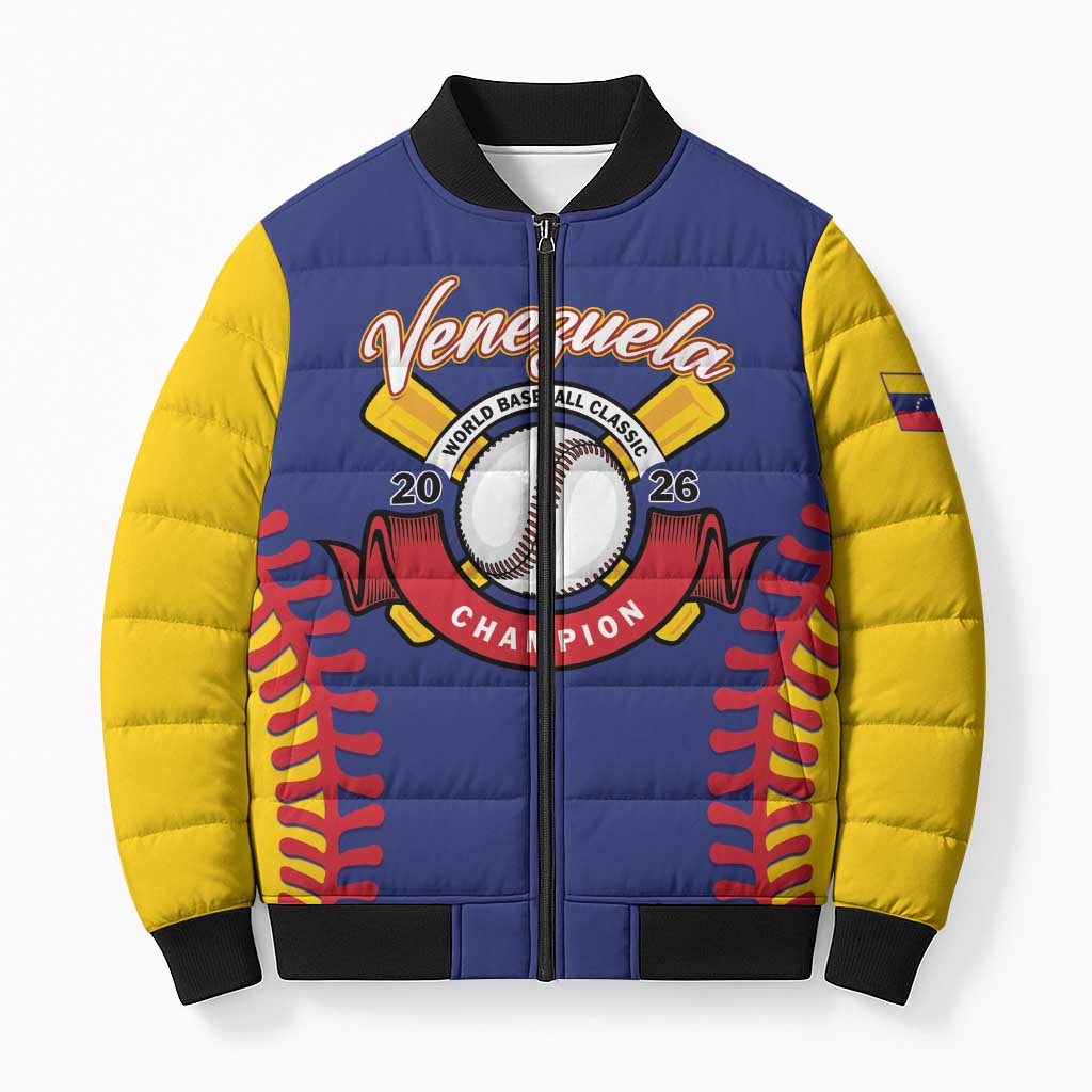 Custom Baseball 2026 Venezuela World Champion Bomber Puffer Jacket Arepa Power Make History
