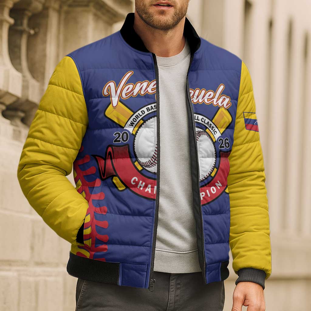 Custom Baseball 2026 Venezuela World Champion Bomber Puffer Jacket Arepa Power Make History