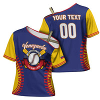 Custom Baseball 2026 Venezuela World Champion Cross Shoulder Shirt Arepa Power Make History