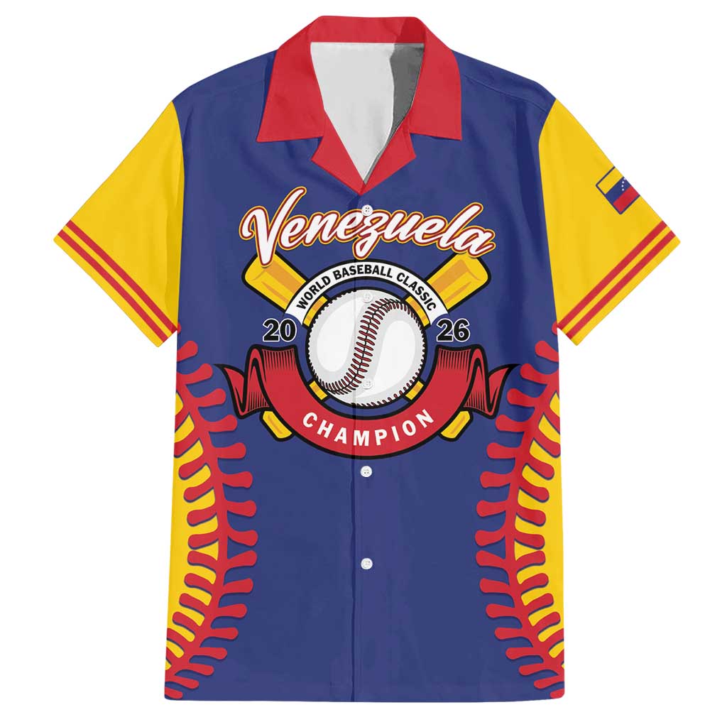 Custom Baseball 2026 Venezuela World Champion Hawaiian Shirt Arepa Power Make History