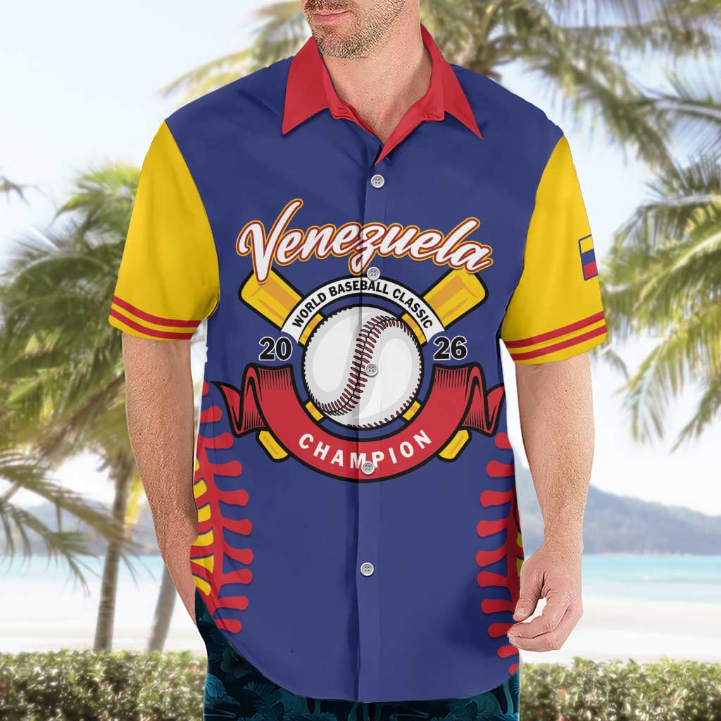 Custom Baseball 2026 Venezuela World Champion Hawaiian Shirt Arepa Power Make History