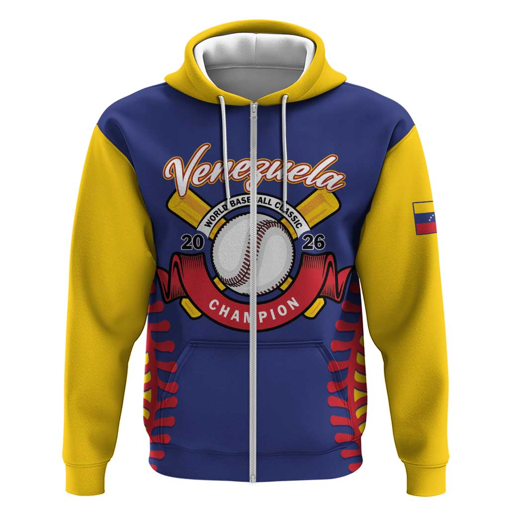 Custom Baseball 2026 Venezuela World Champion Hoodie Arepa Power Make History