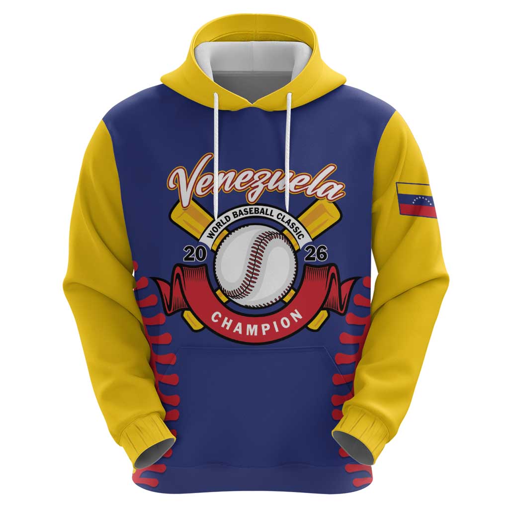 Custom Baseball 2026 Venezuela World Champion Hoodie Arepa Power Make History